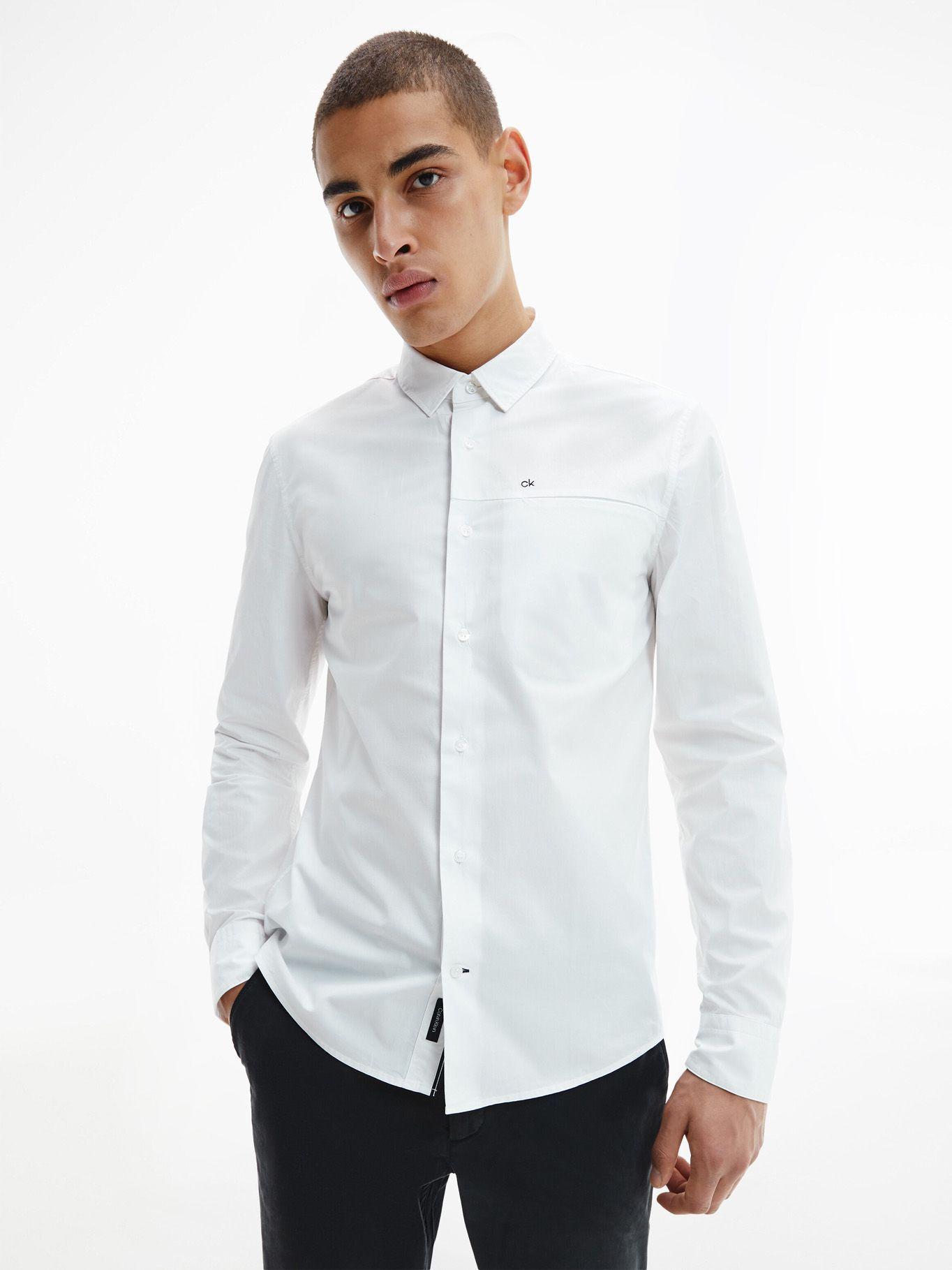 Camisa Stretch Poplin  Blanco Calvin Klein-3