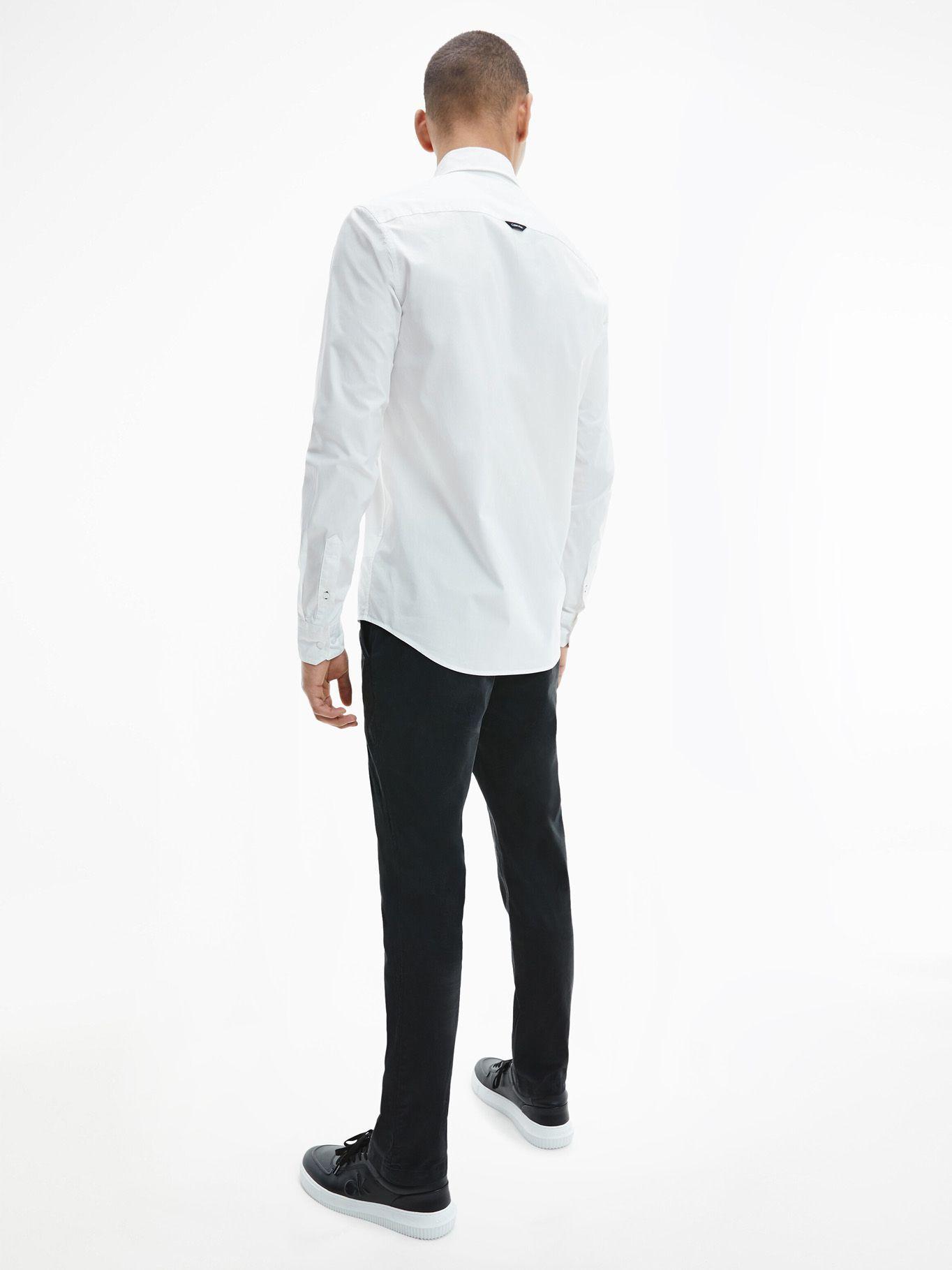 Camisa Stretch Poplin  Blanco Calvin Klein-1