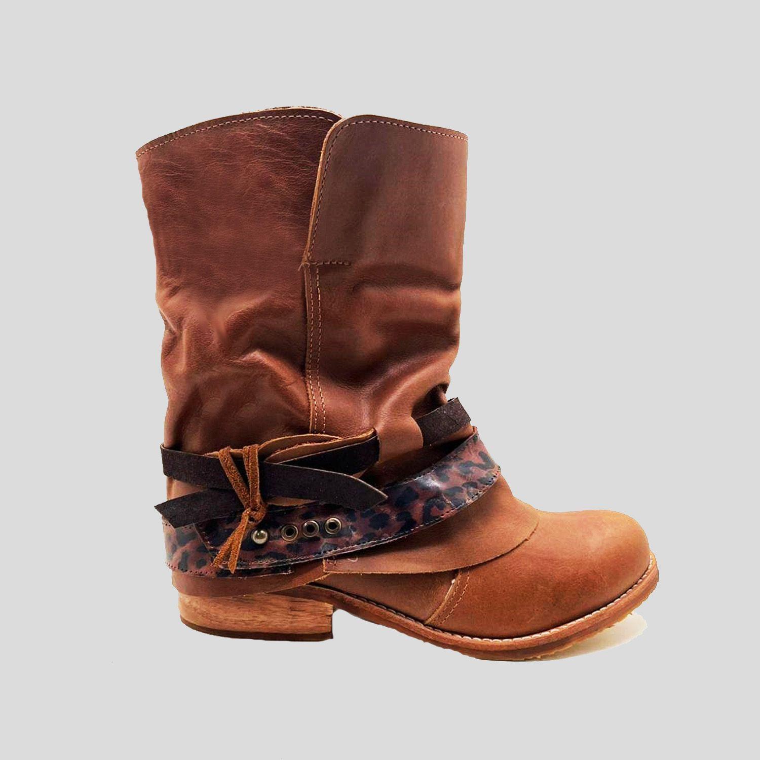 BOTIN CALLIE CUERO TOSTADO AMANO SHOES-1