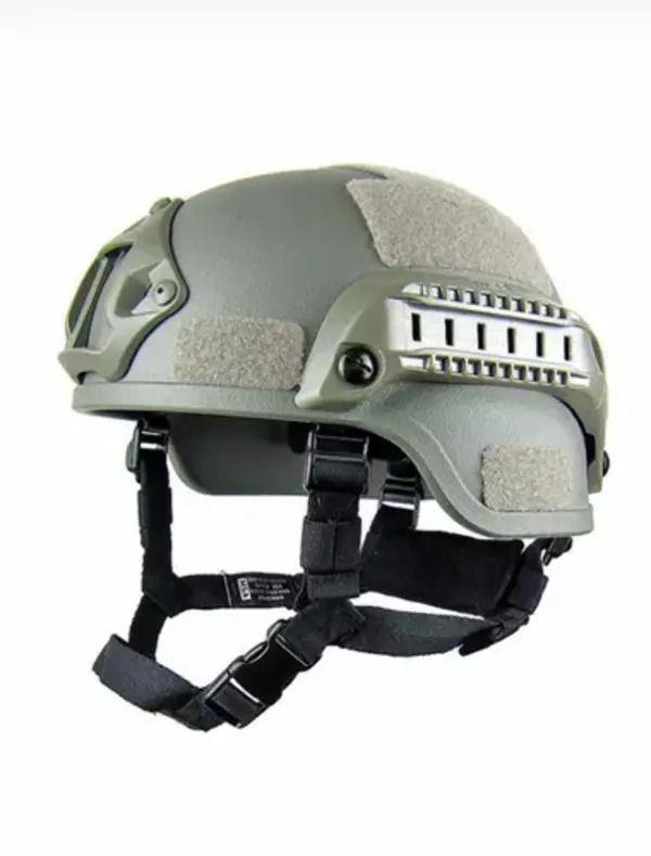 Casco Táctico Militar Deportes Combate Airsoft Verde Abs .-0
