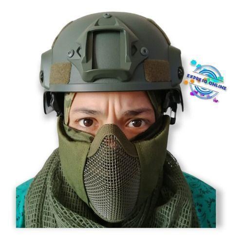 Casco Táctico Militar Deportes Combate Airsoft Verde Abs .-2