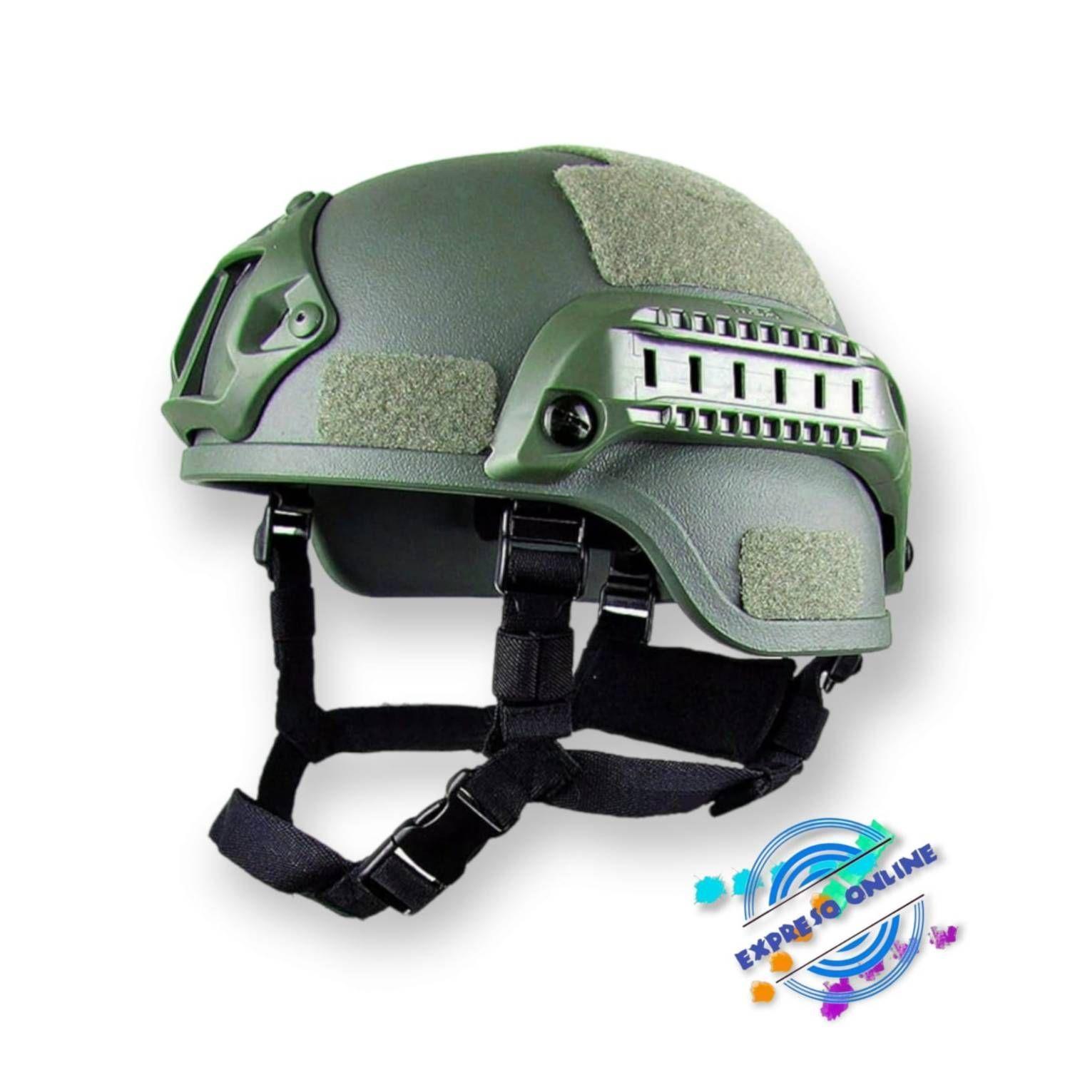 Casco Táctico Militar Deportes Combate Airsoft Verde Abs .-1