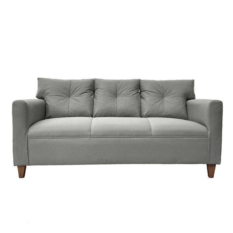Sofá Mateo Chenille Gris Pata Madera 3C-0