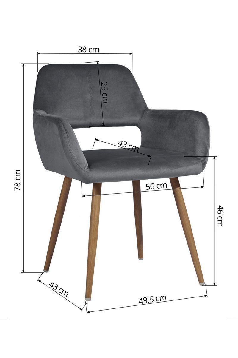 Silla Comedor Cromwell Terciopelo Gris-2