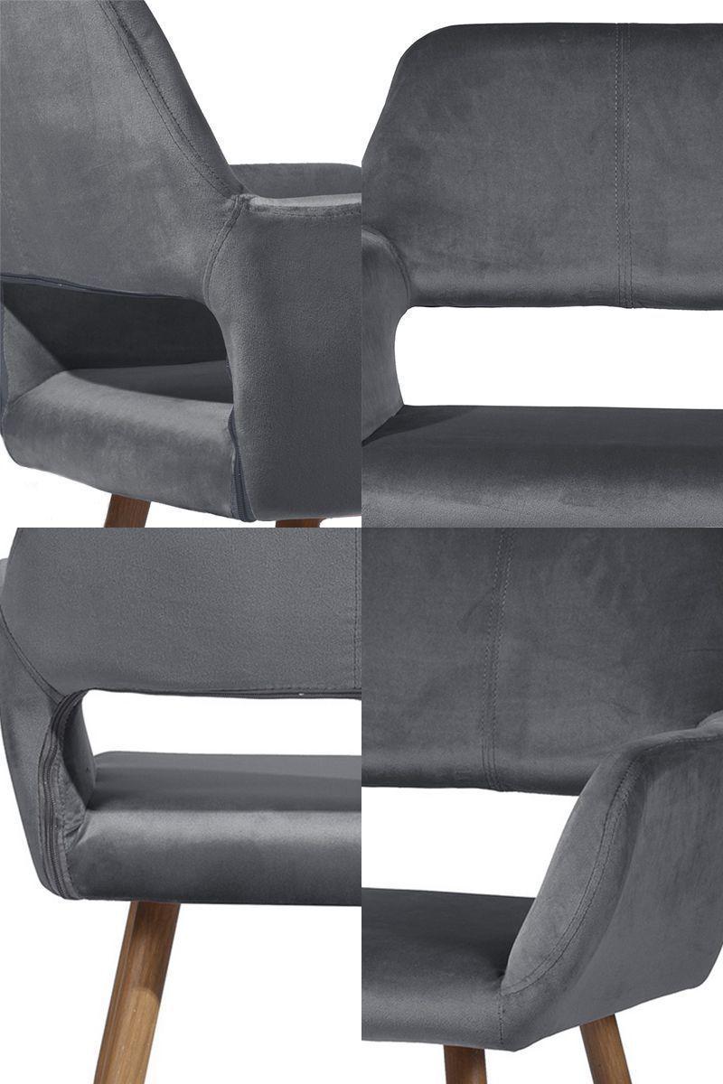 Silla Comedor Cromwell Terciopelo Gris-4