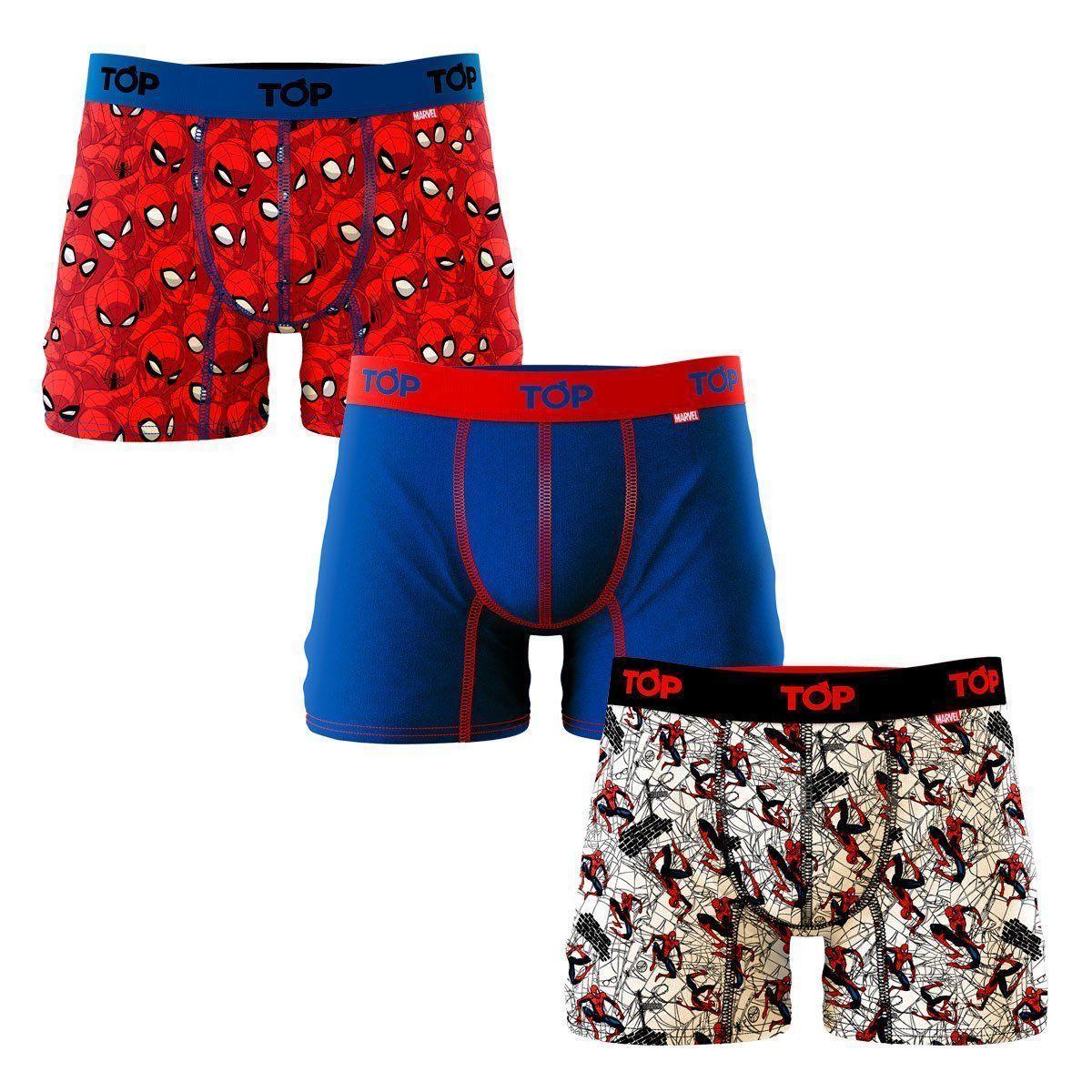 Boxer Medio Algodón Pack 3 Spider Man Top C2-0