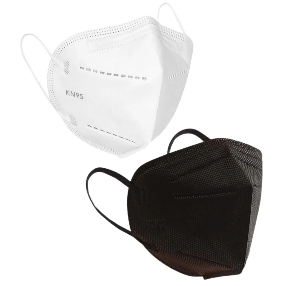 Mascarilla KN95 Certificadas Pack 100 Unidades Blanco y Negro-0
