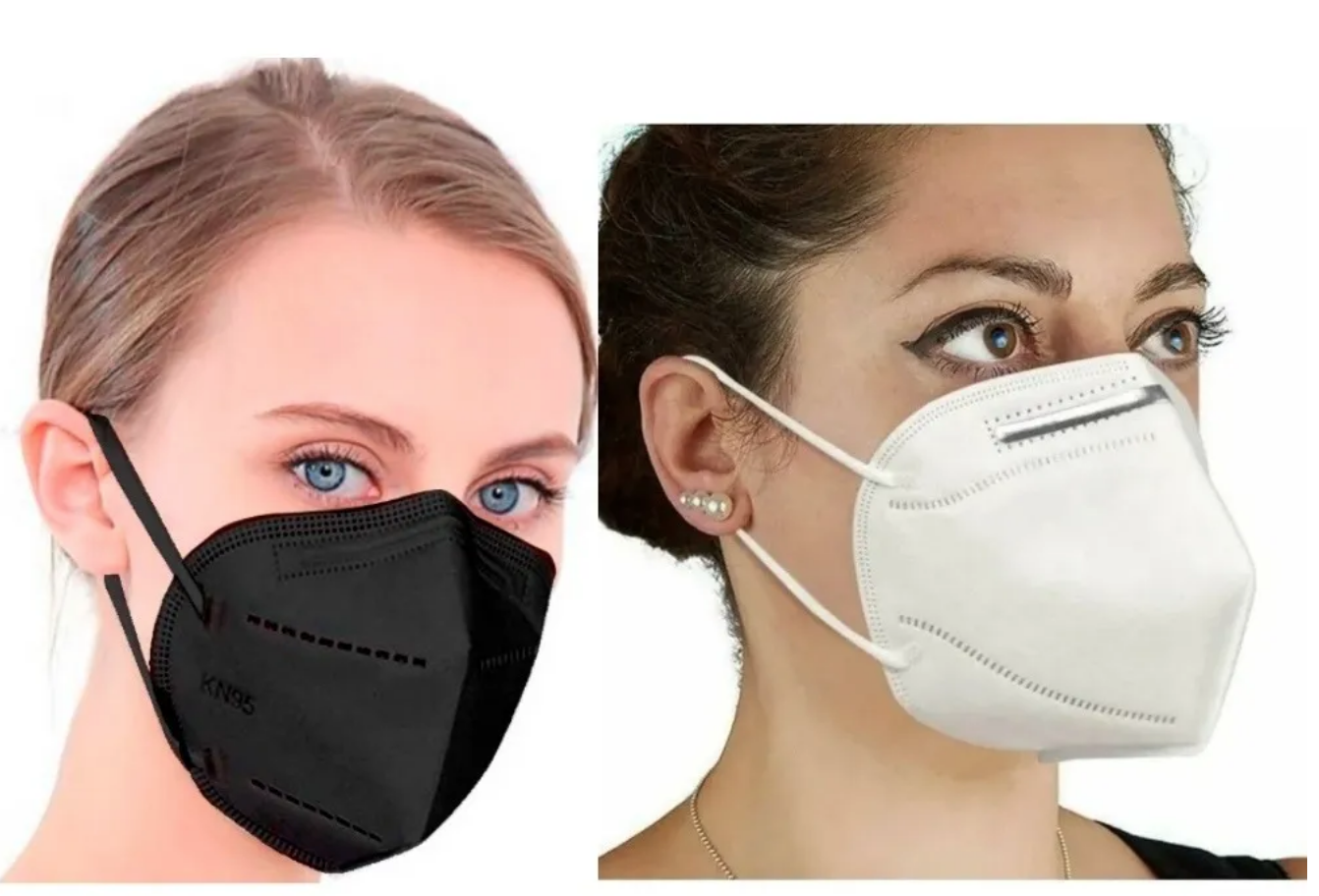 Mascarilla KN95 Certificadas Pack 100 Unidades Blanco y Negro-1