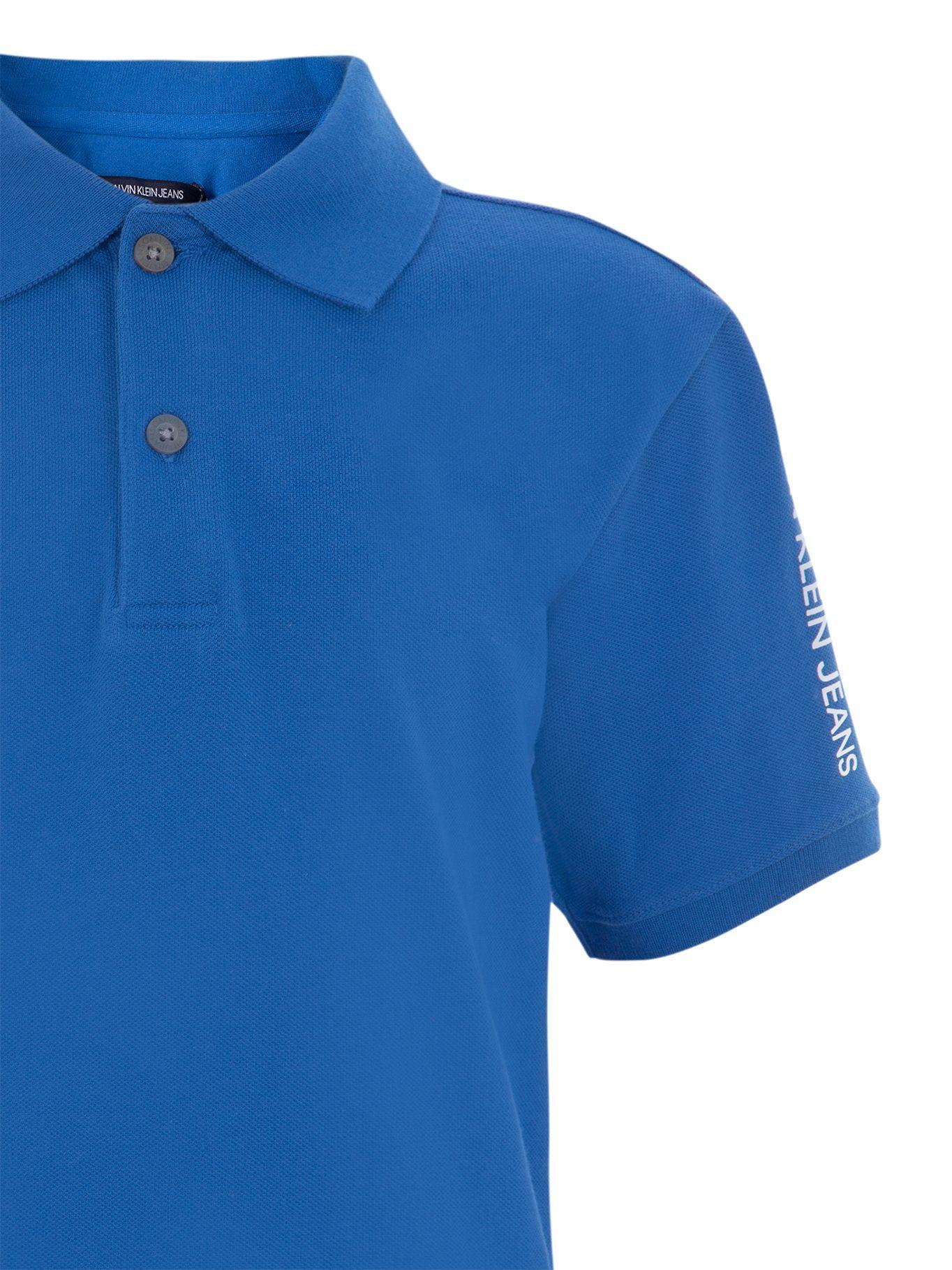 Polo Niño Logo Pique Azul Calvin Klein-2