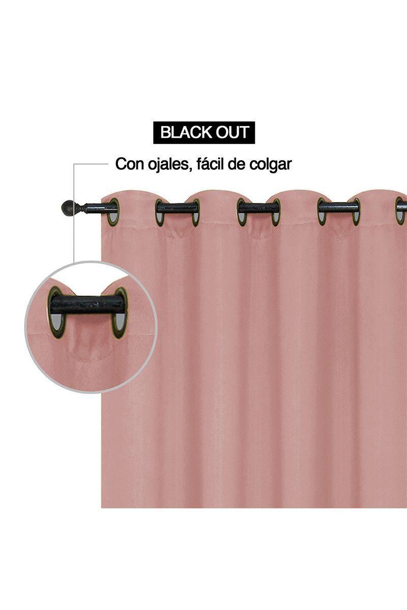 Cortina Black Out con Anillas 140x220 cm Rosa-4