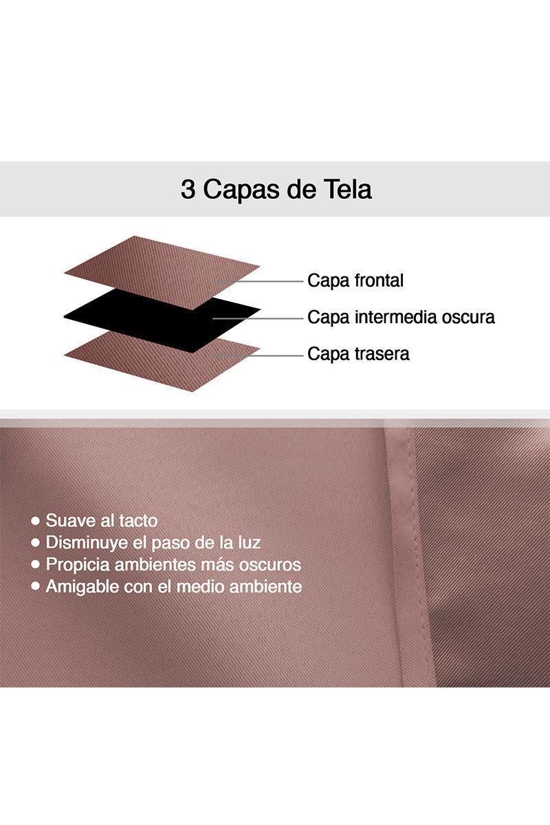 Cortina Black Out con Anillas 140x220 cm Rosa-3