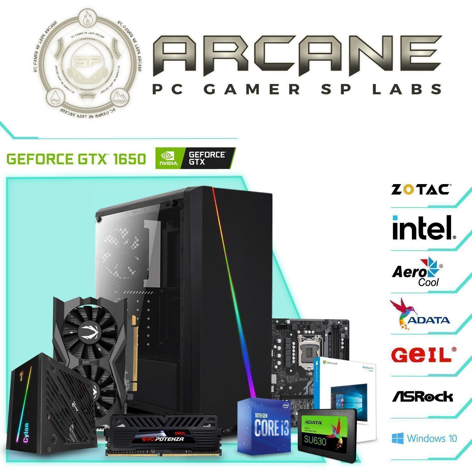 PC Gamer SP Labs Arcane GTX1650-AMP i3-10100F W10H-1