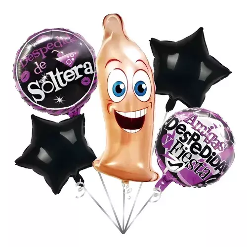 5 Globos Metalizados Globo Metalico Despedida Soltera Pe-ne-0