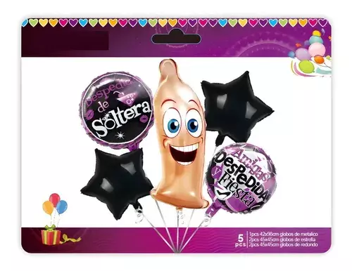5 Globos Metalizados Globo Metalico Despedida Soltera Pe-ne-1