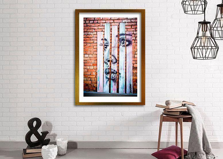 Cuadro ilustración Rostro mural - 70x50 cm-1