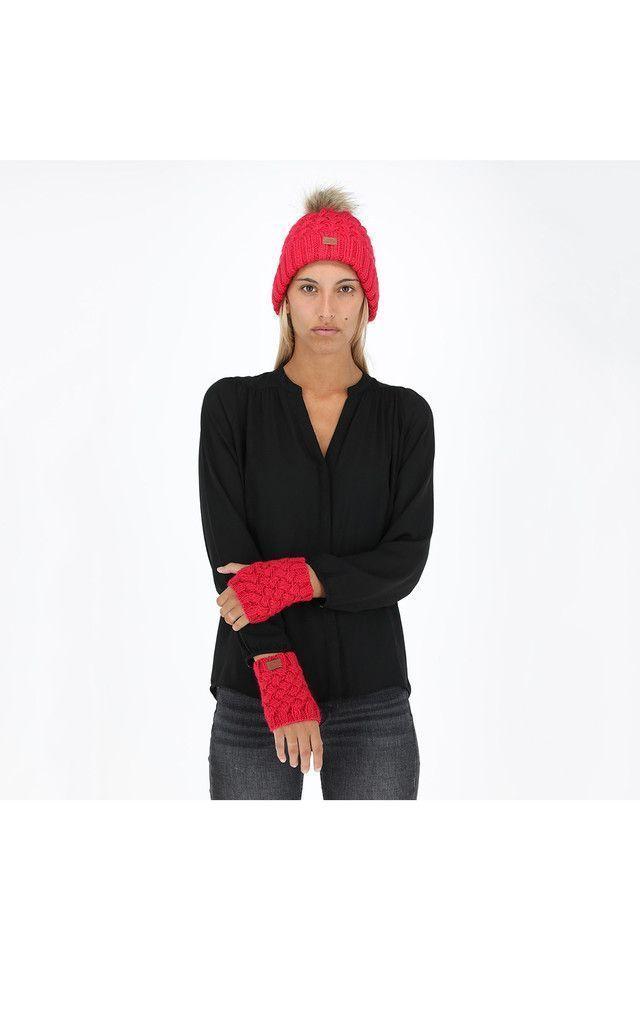 Pack Gorro + Guantes ondas Fucsia Humana-2