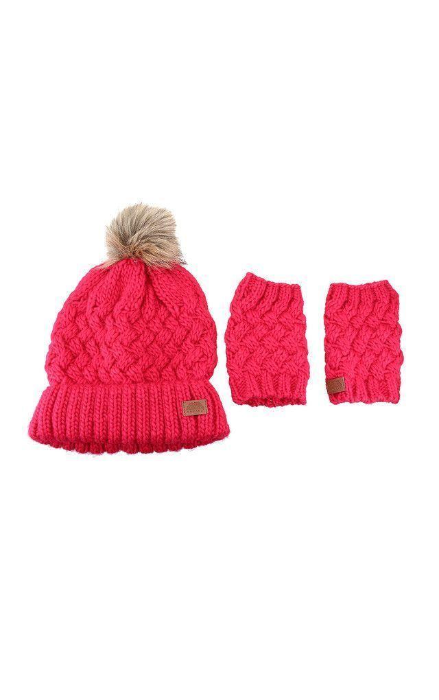 Pack Gorro + Guantes ondas Fucsia Humana-0
