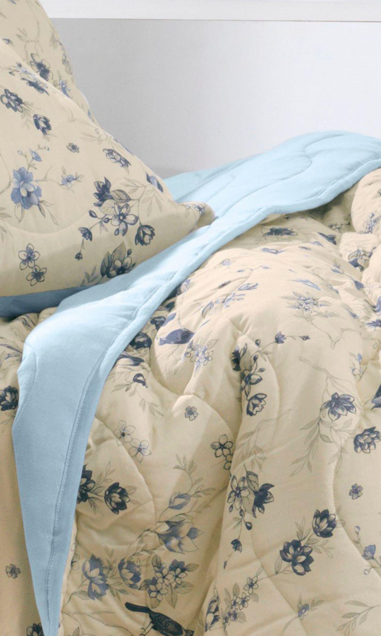 Cubrecama Malha in Cotton 1,5 Plazas Botanical Blue D2 -3