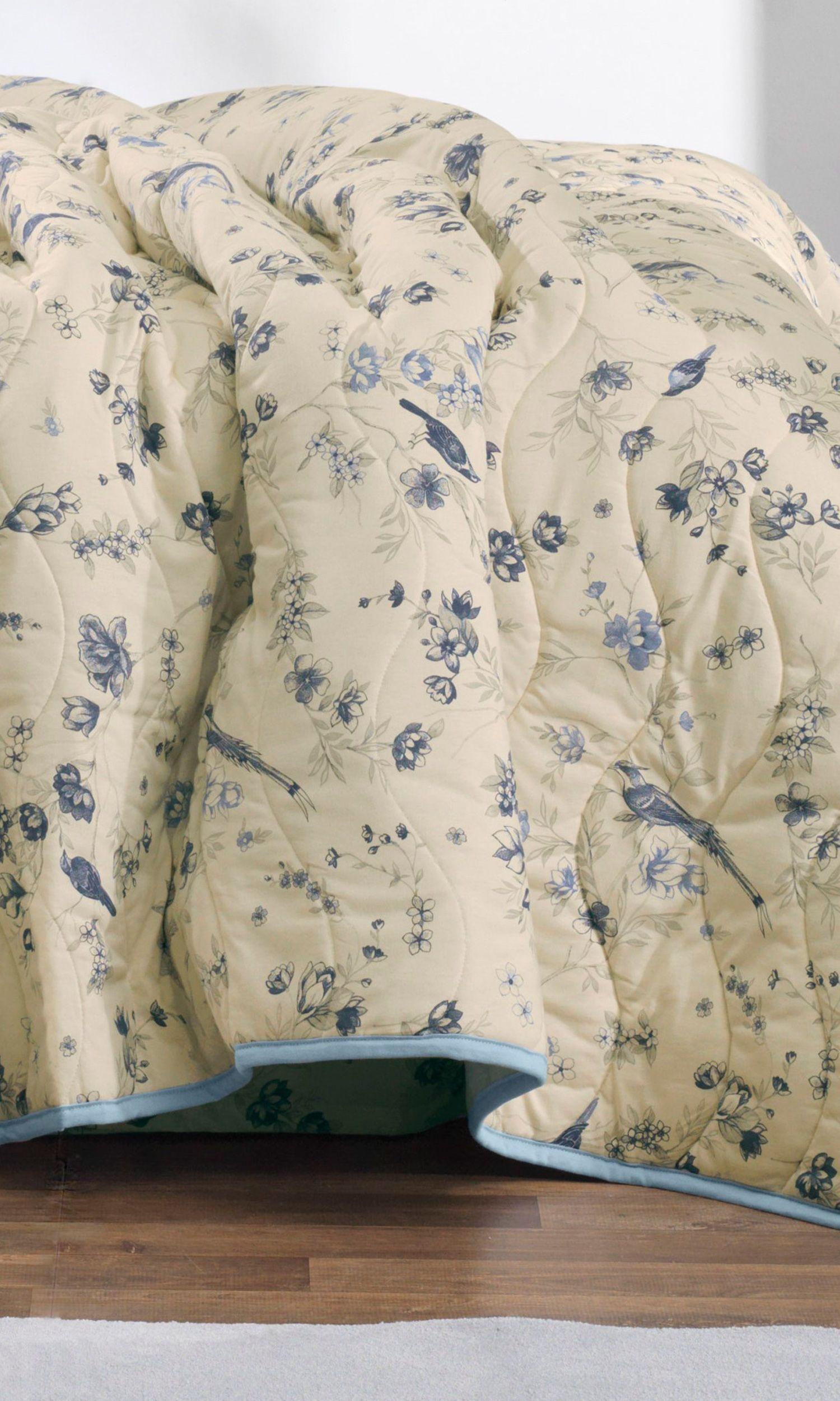 Cubrecama Malha in Cotton 1,5 Plazas Botanical Blue D2 -2