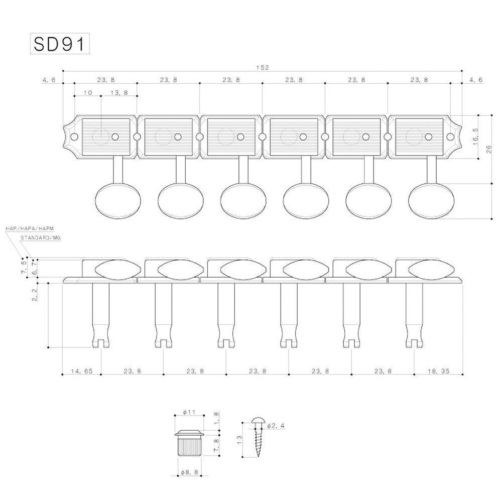 Clavijero con Locking MGT 6L Nickel SD91-05M-2