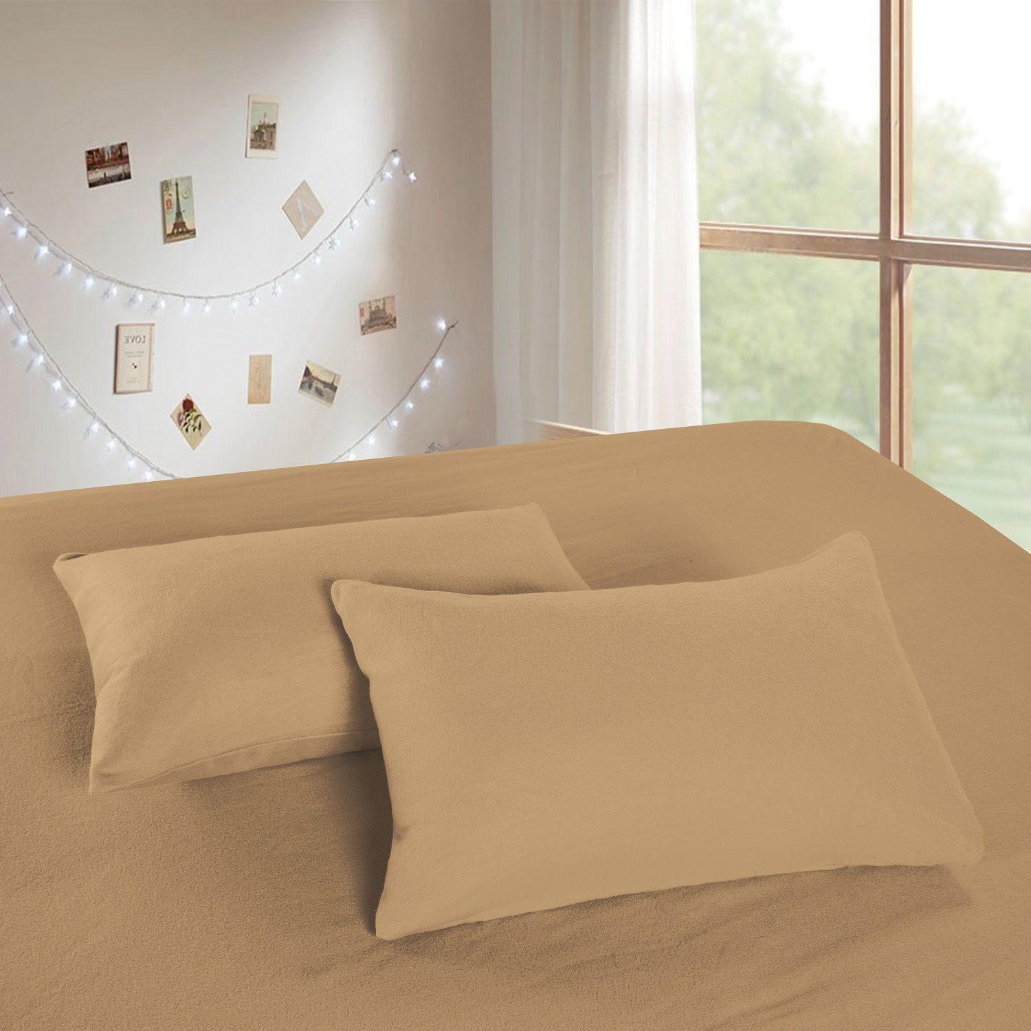 Juego de Sabanas Polar Domsa 2 Plazas Color Café Claro-2