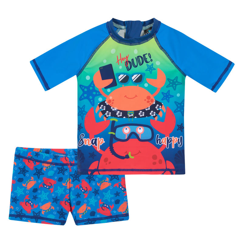 Bebé Niño Set UV+50 Sublimado H2O Wear  Cangrejo Azul-0