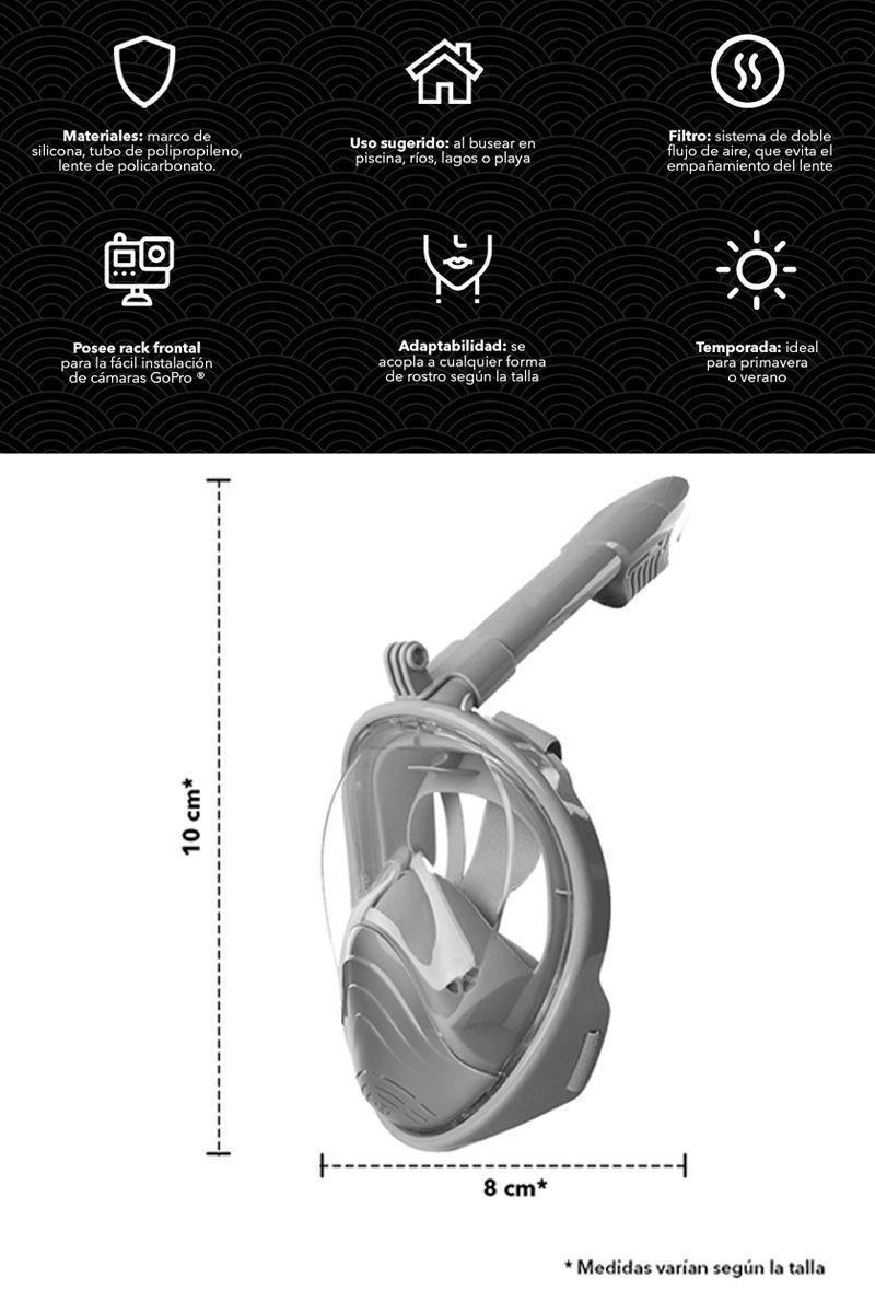 Máscara Snorkel Full Face XS soporte para cámara-2