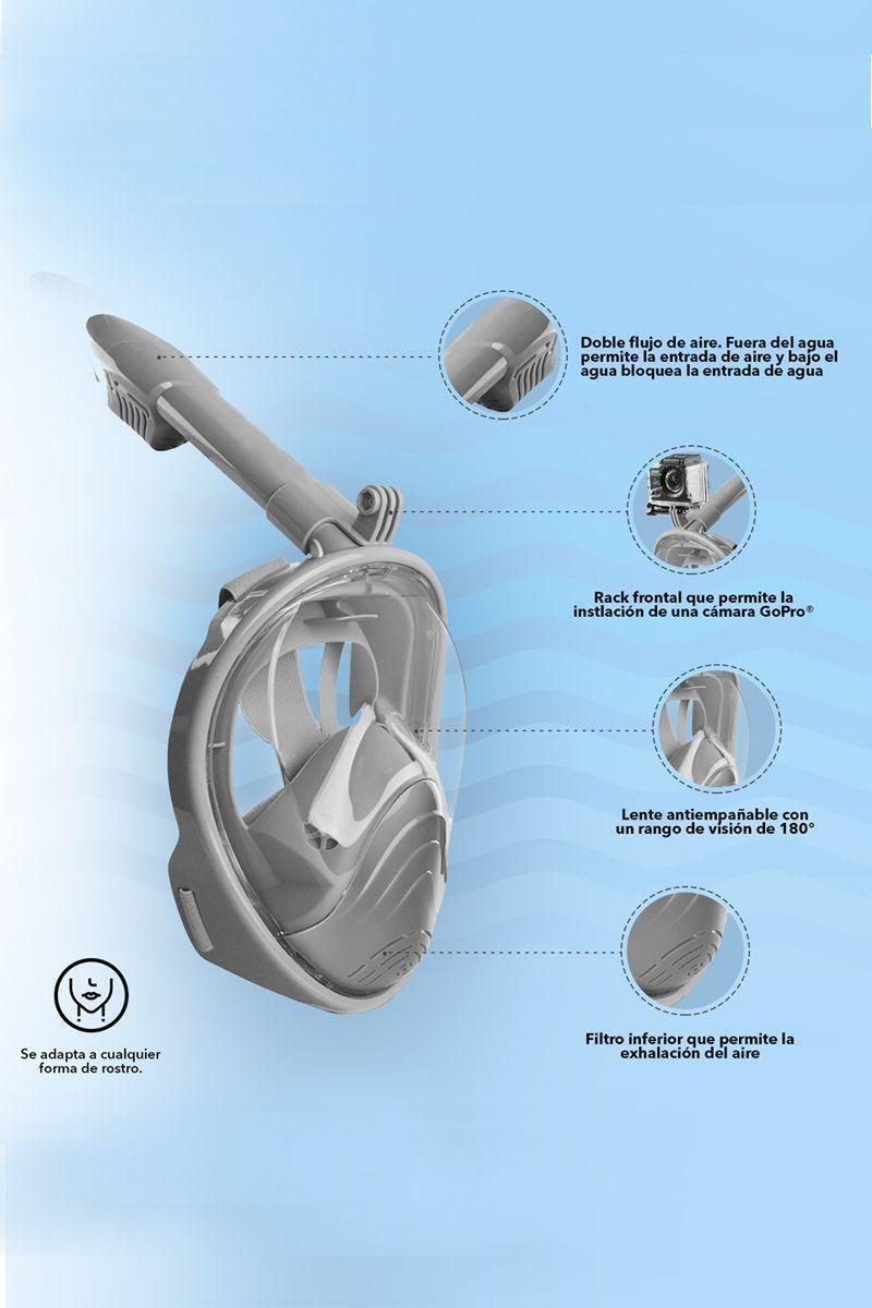 Máscara Snorkel Full Face XS soporte para cámara-3