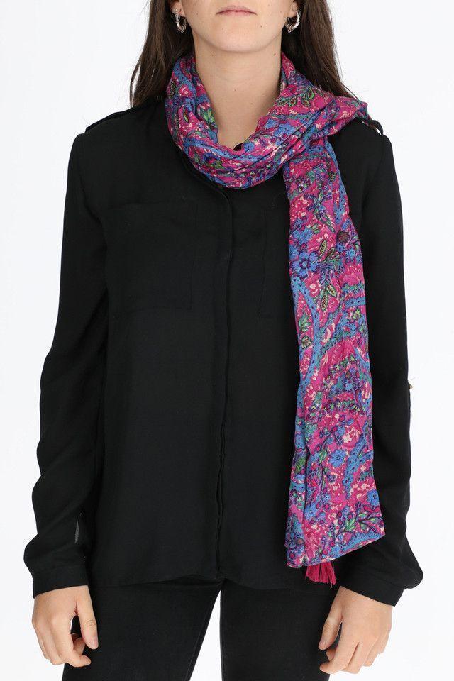 Pañuelo Estampado Pasleys Fucsia Humana-2