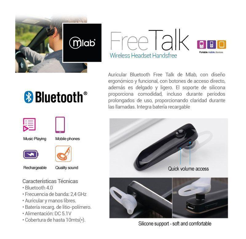 Audífonos Bluetooth Manos Libres Mlab 4.1 Free Talk-3