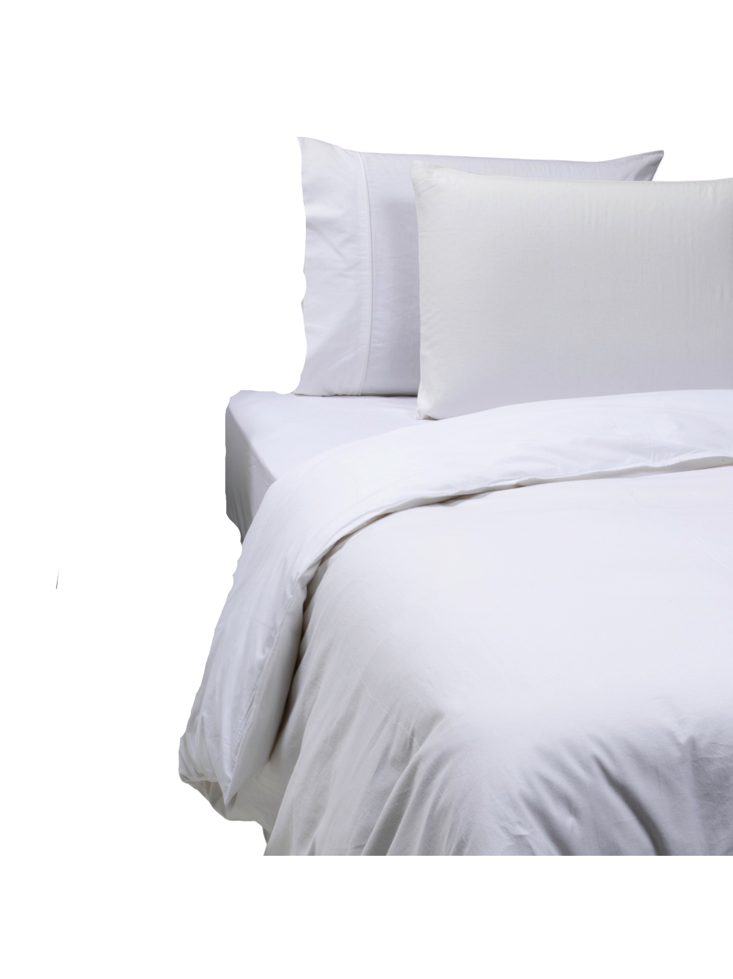 Funda de plumón blanco lino algodón King-0