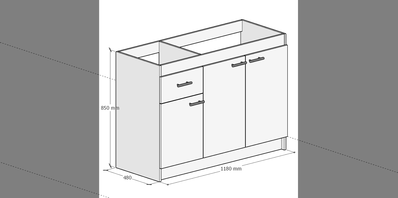 MUEBLE LAVAPLATO 3 PTAS 1CAJON IZQUIERDO ARMADO BLANCO-2