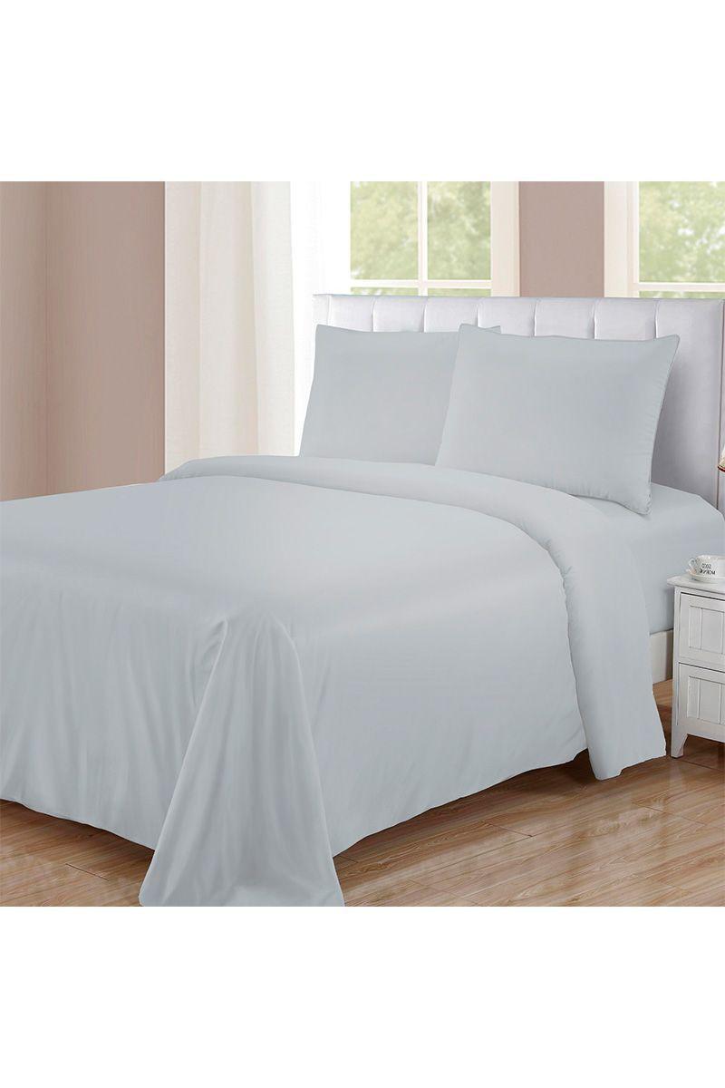 Juego de Sábanas de Microfibra 2 Plazas Gris-4