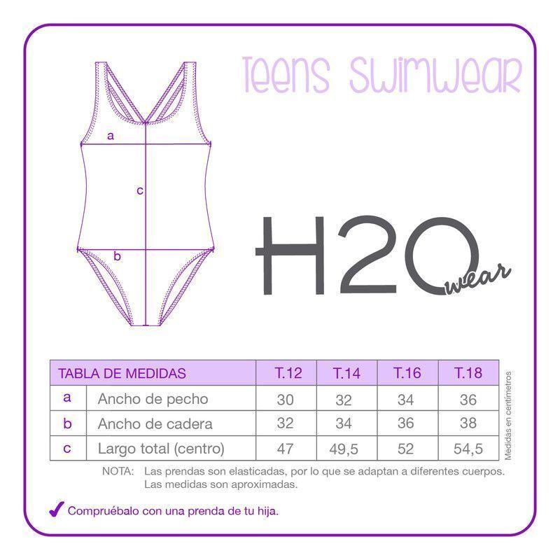 Teens Niña Trikini UV+30 Estampado Greca Lila-2