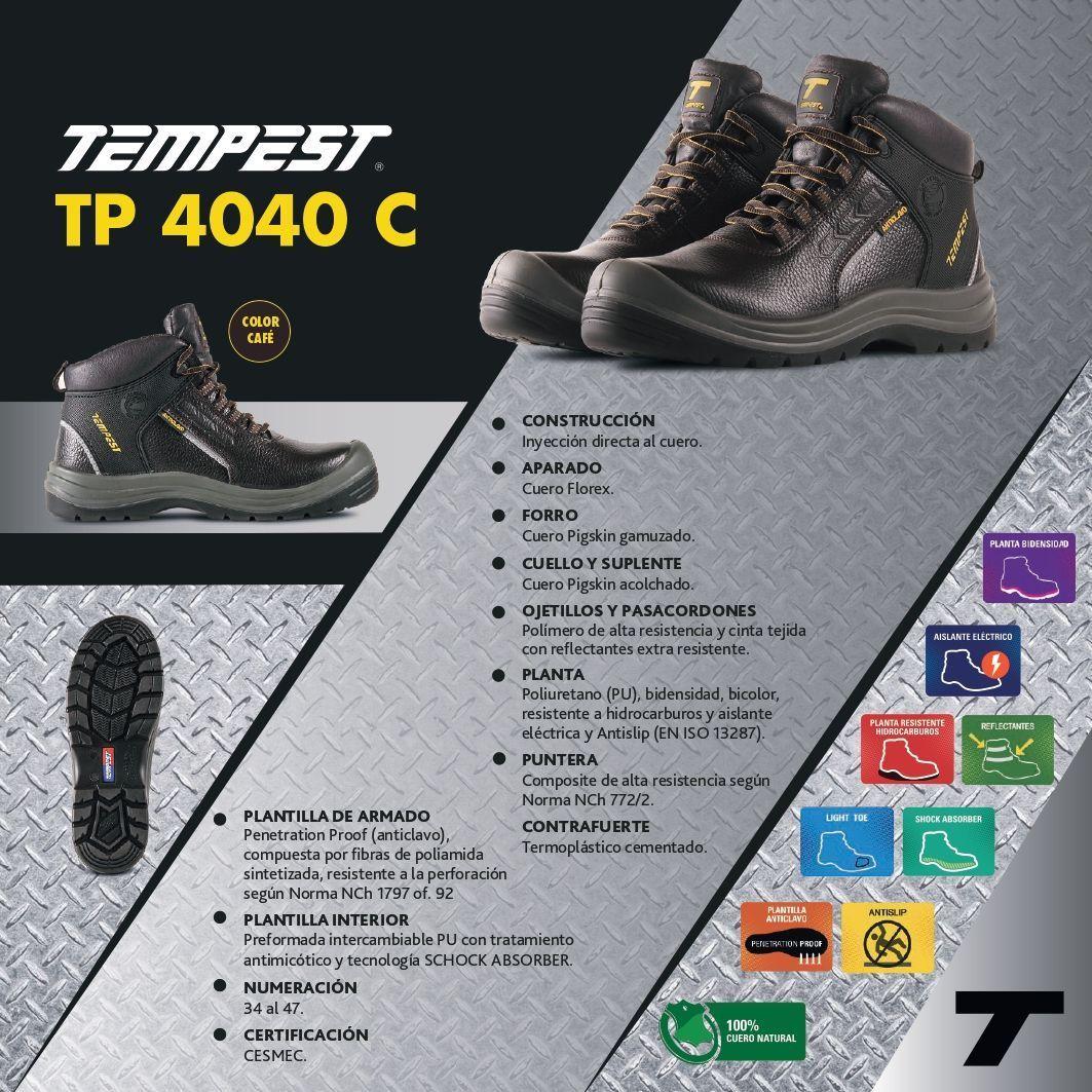 ZAPATO DE SEGURIDAD TIPO BOTIN TEMPEST 4040 C-4