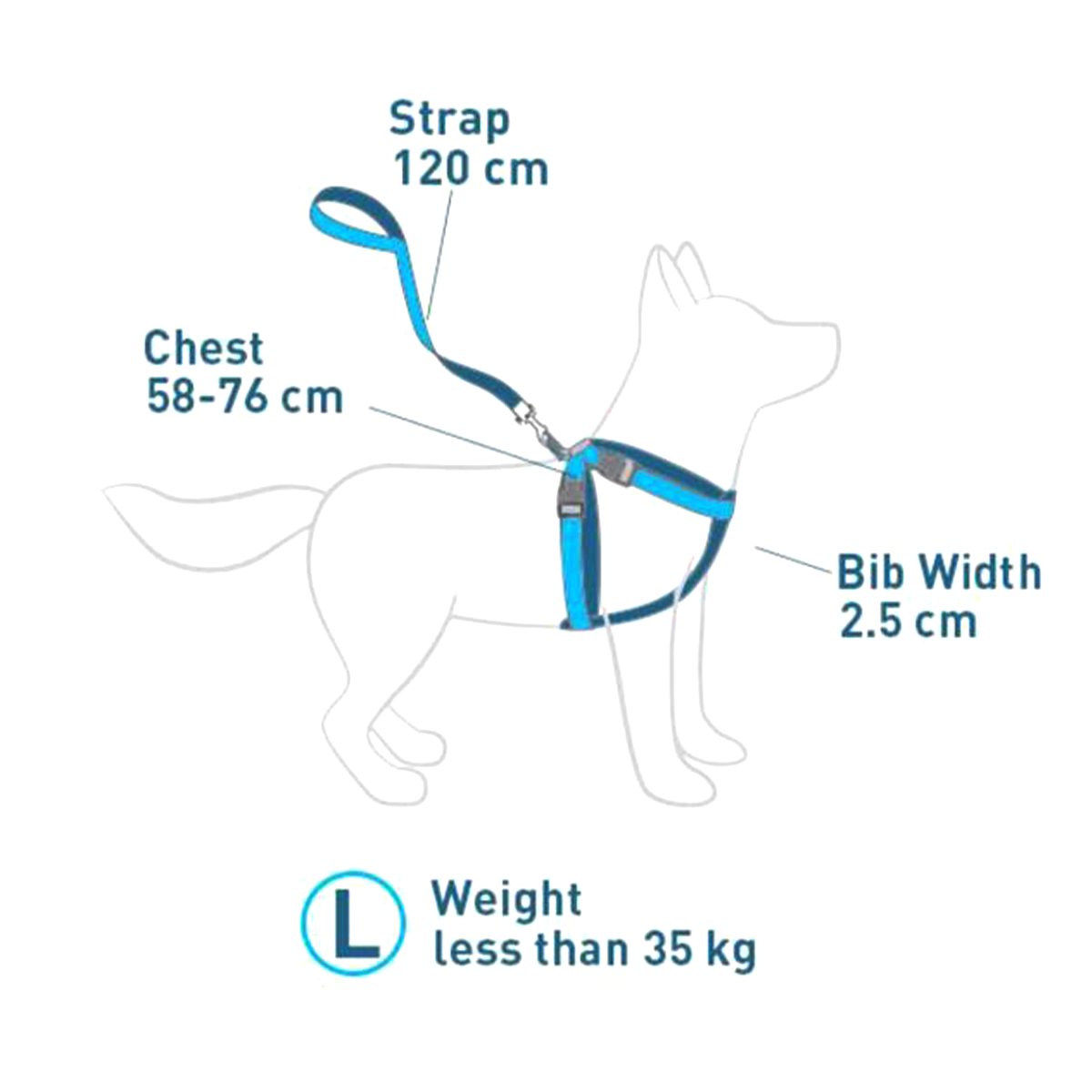 Arnés perro Talla L Azul-1