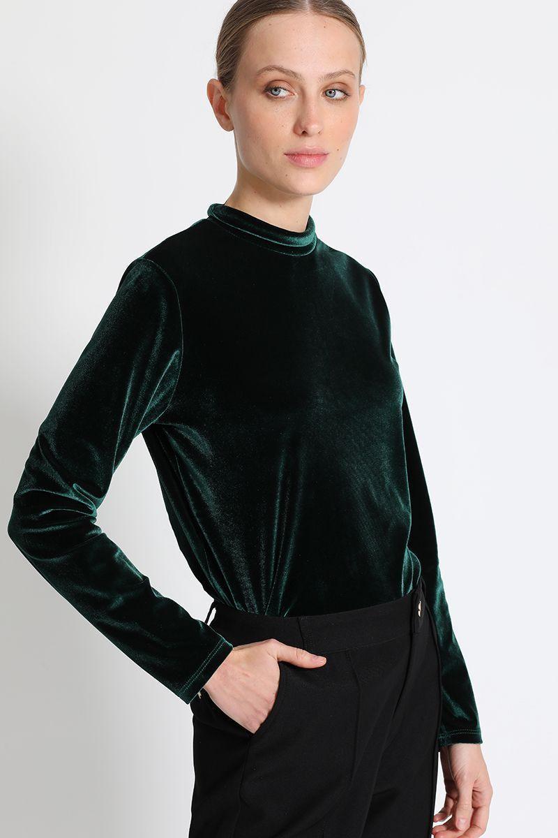 Polera Manga Larga Fantasia Verde Liola-2