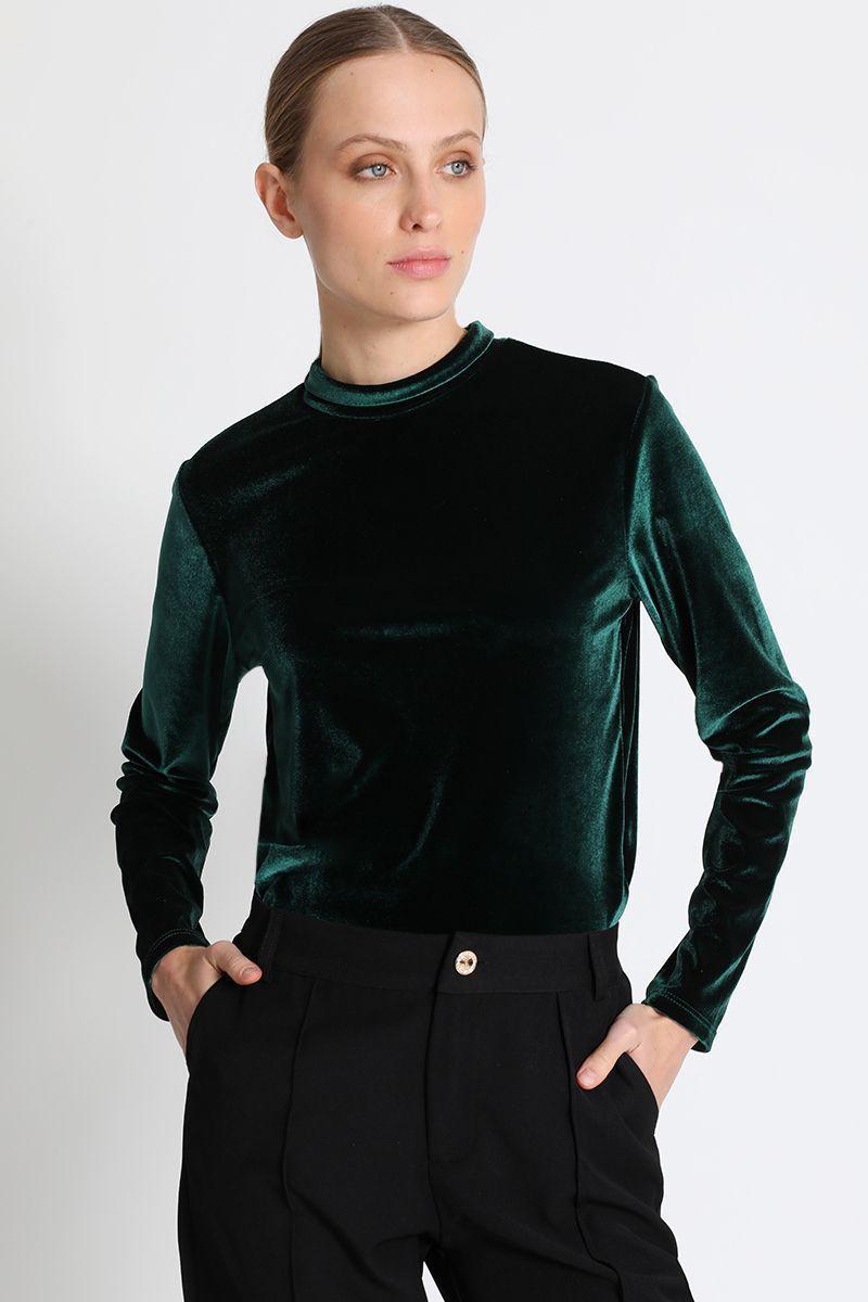 Polera Manga Larga Fantasia Verde Liola-5