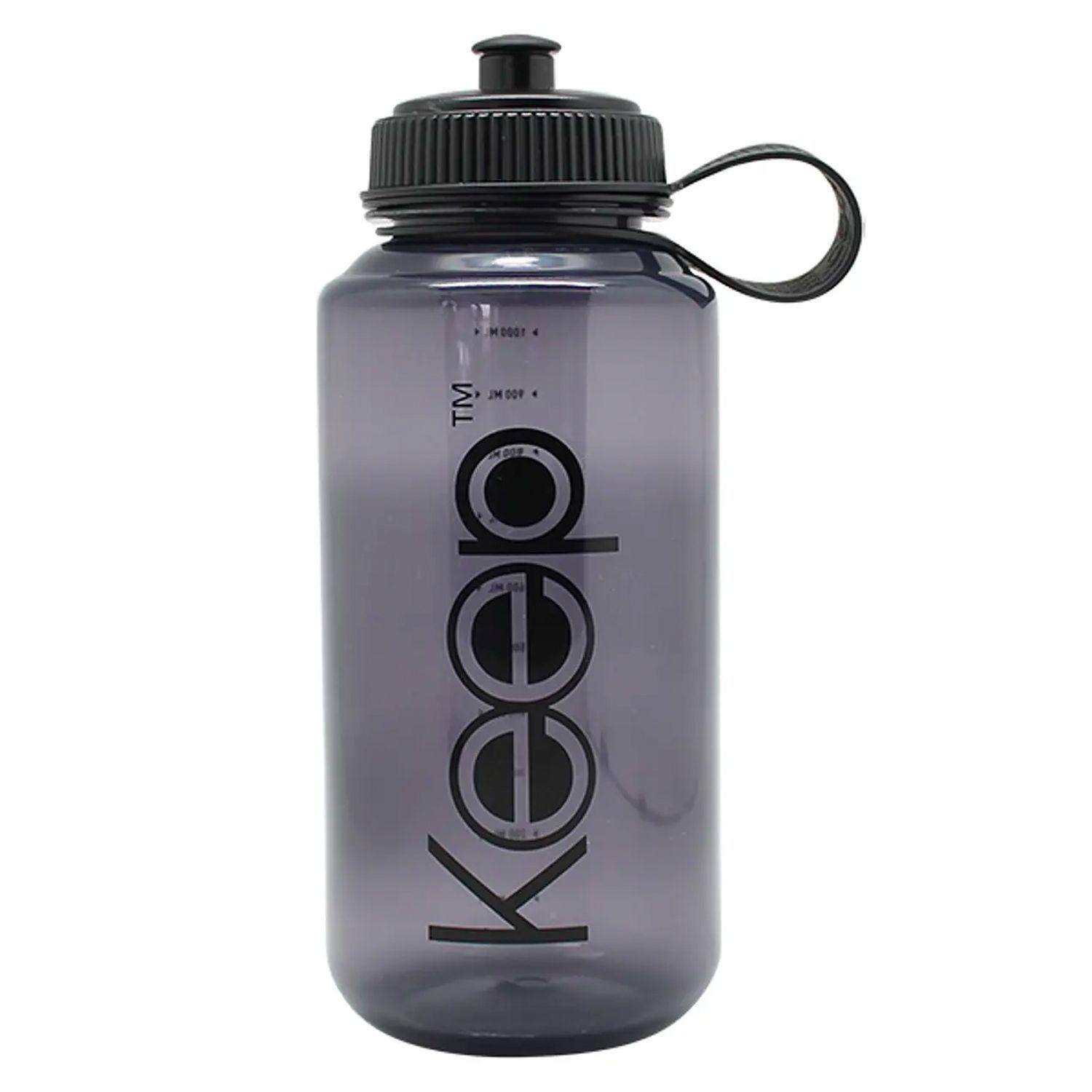 Botella Motivacional Transportable 1L Negro - Keep-0