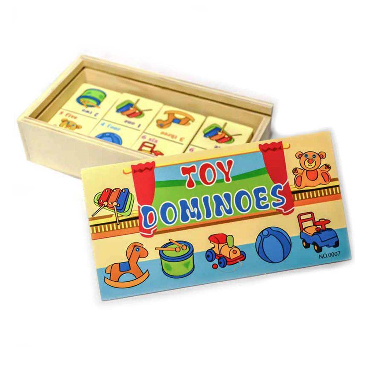 Juguete Domino de Madrea 28 piezas-0