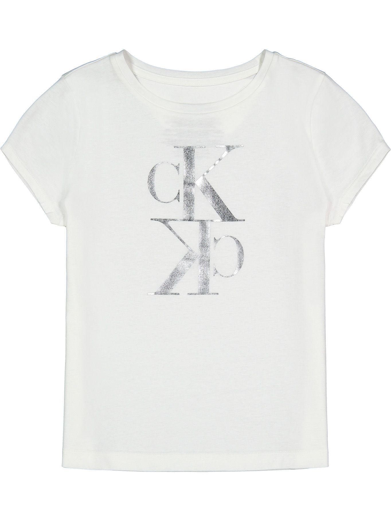 Polera Niña Mirror Monogram Blanco Calvin Klein-0