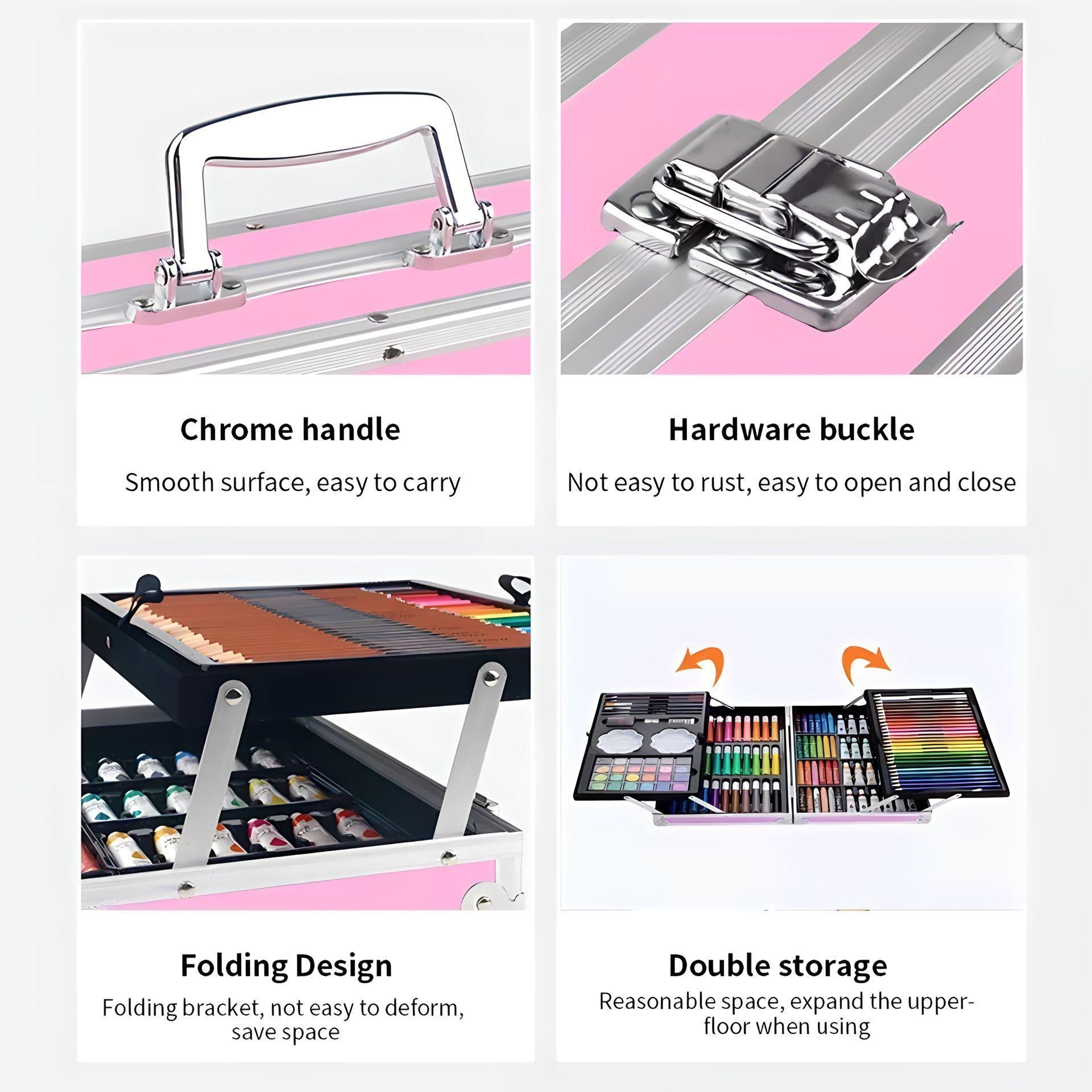 Set de Arte Premium 145 Piezas Maleta de Aluminio-3