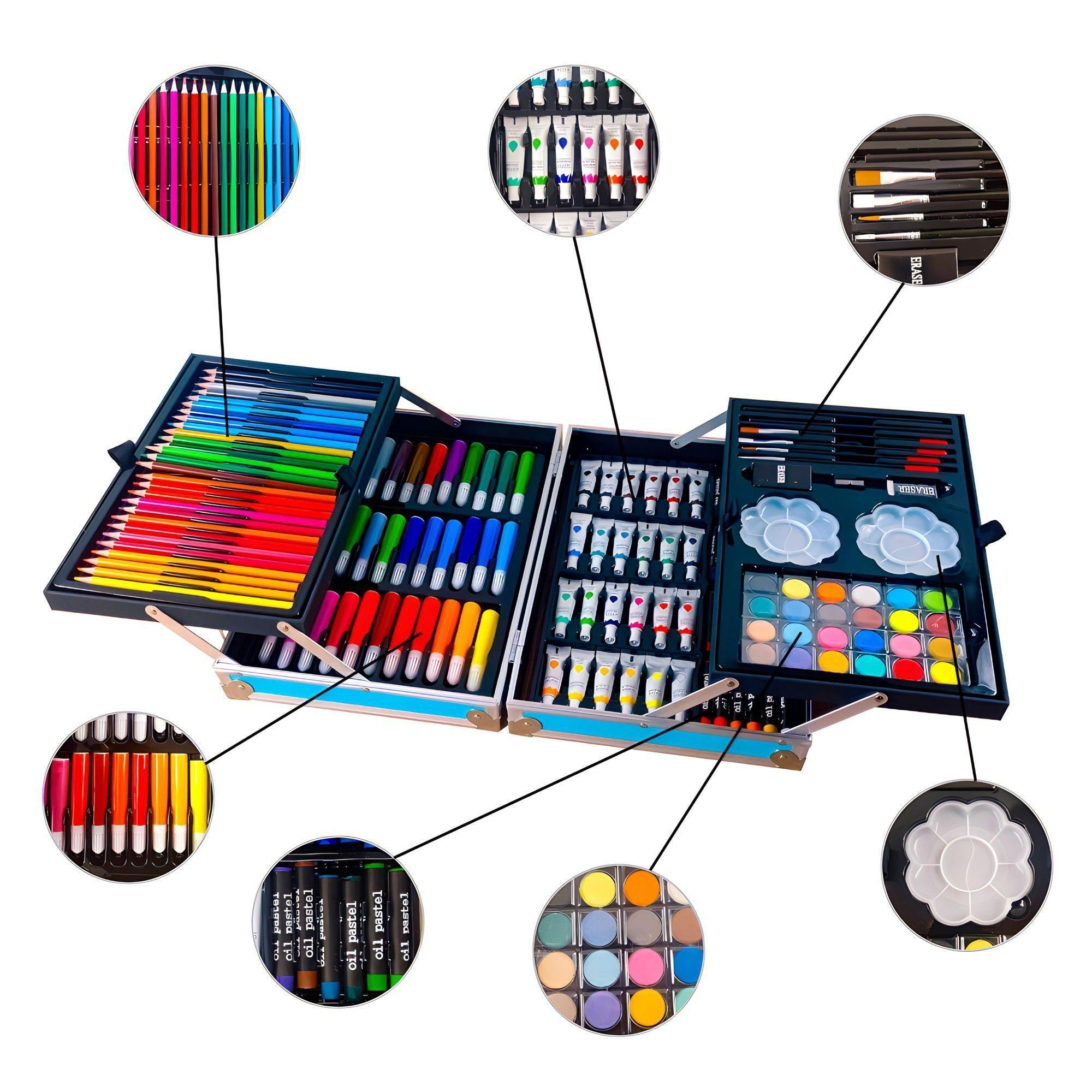 Set de Arte Premium 145 Piezas Maleta de Aluminio-2