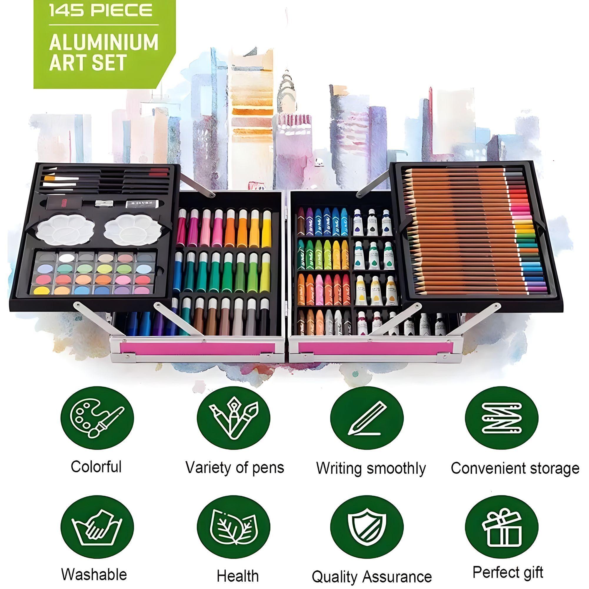 Set de Arte Premium 145 Piezas Maleta de Aluminio-1