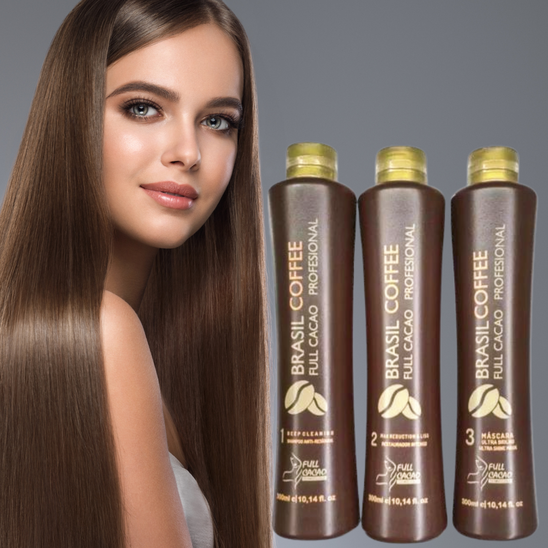 KIT 3 PASOS ALISADO PROFESIONAL BRASIL COFFE FULL CACAO 500ML-1