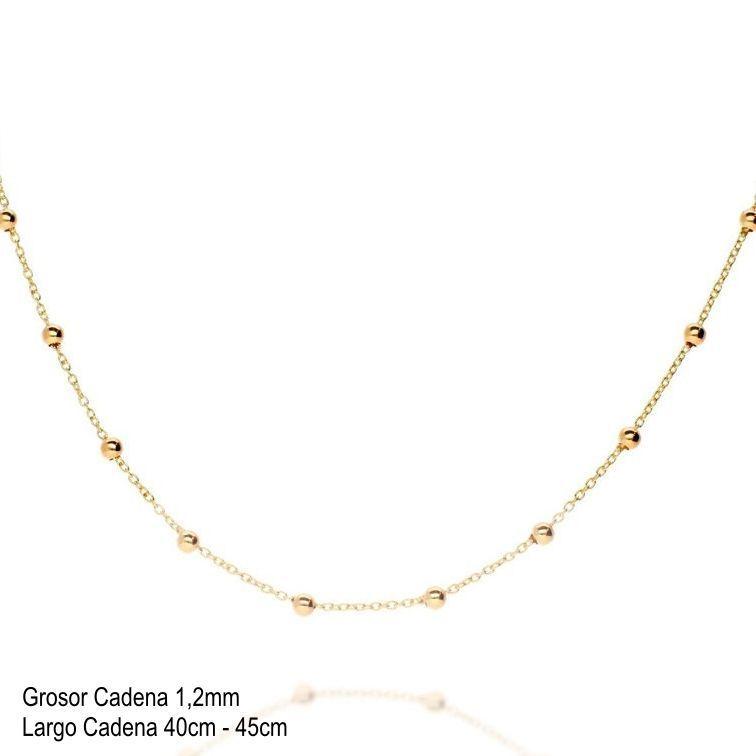 Cadena Baño Oro Amarillo 18 Kilates Eslabones Pelotitas S-4