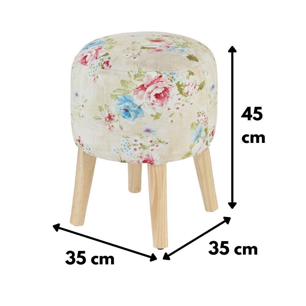 Pouf Bird Flores 35x35x45 cm Máxima Design-2