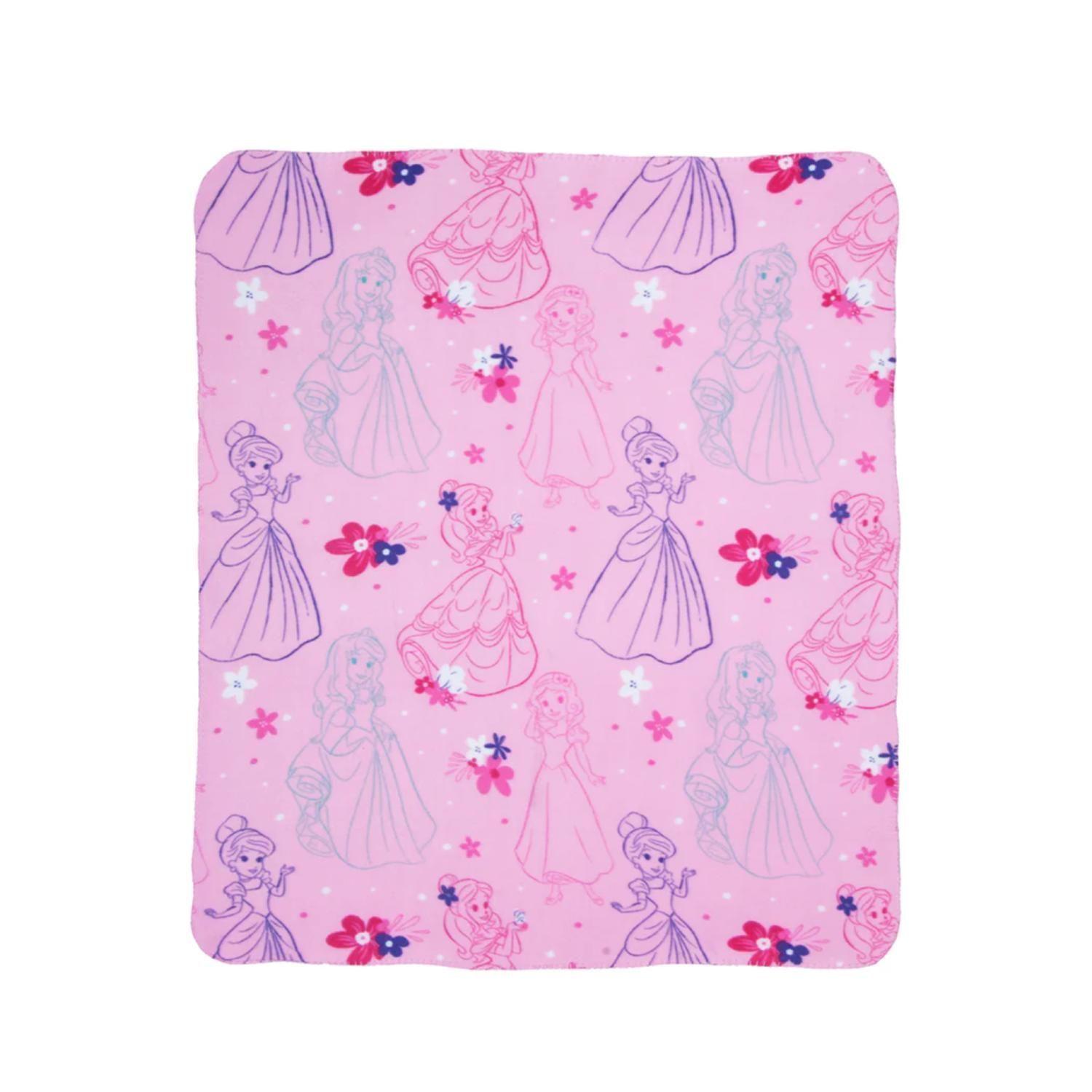 Manta De Polar Infantil 115x130cm Rosado Princesas Mashini-0