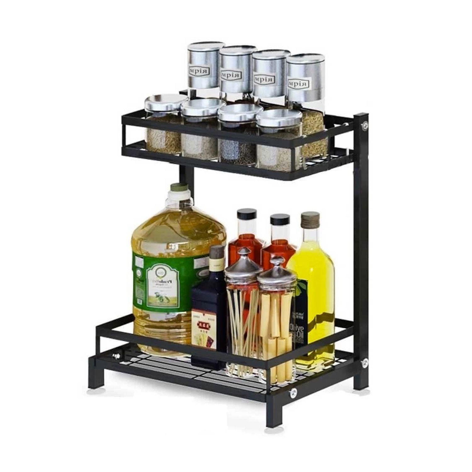 Organizador Dos Niveles Para Baño o Cocina - Acero Inoxidable-0