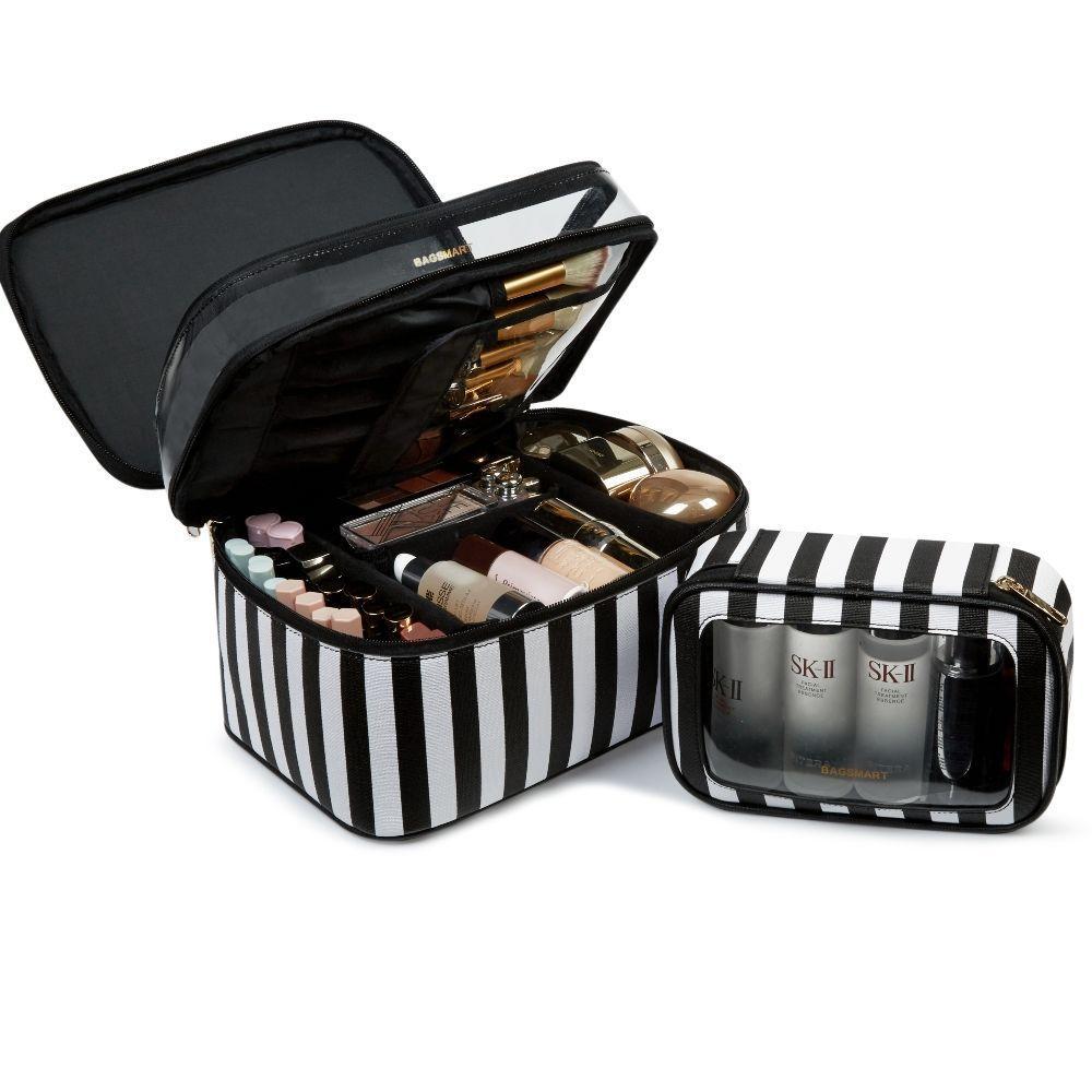 Bagsmart estuche de maquillaje para viaje - Cebra-1
